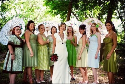 Mint Green Bridesmaid Dresses on Green Non Matching Bridesmaid Dresses