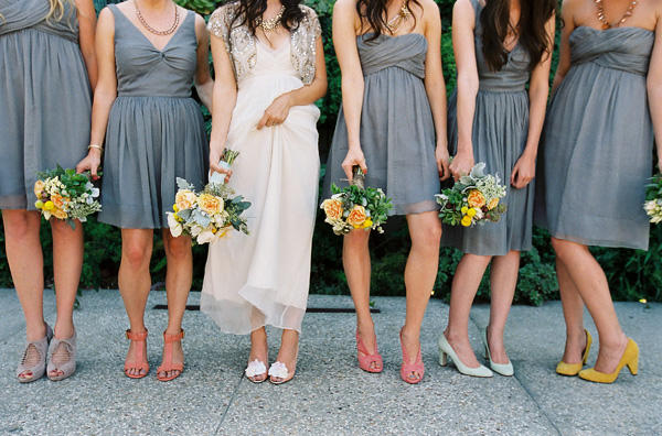While no bride wants gray weather on her big day dresses of the same hue 